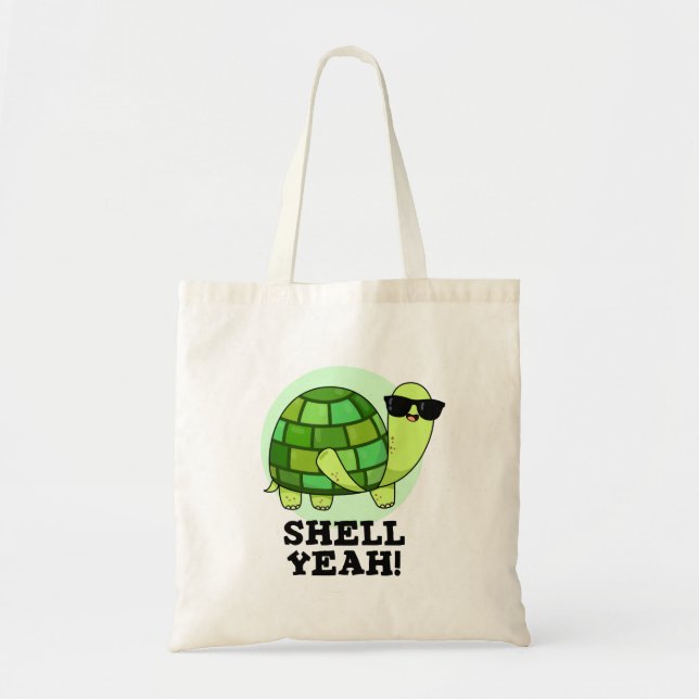 Snäcka Ja Funny Tortoise Pun Tygkasse (Framsidan)