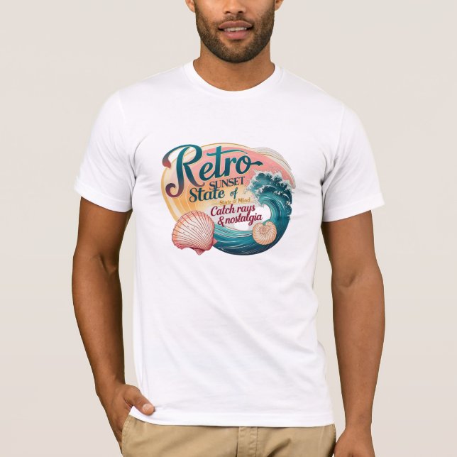Snäcka ja! Retro Sunset Vibes - Catch Rays T Shirt (Framsida)
