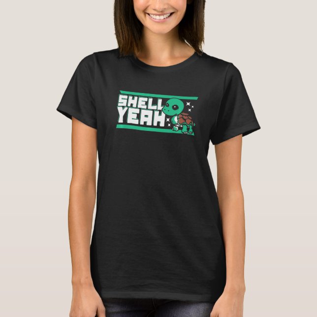 Snäcka Ja Röd Ökad Slider Tortoise Målad Turt T Shirt (Framsida)