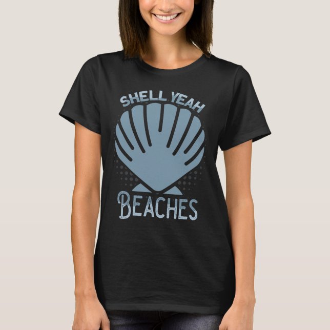 Snäcka Ja Sandbar, Tropical Beache, sommarvakning T Shirt (Framsida)