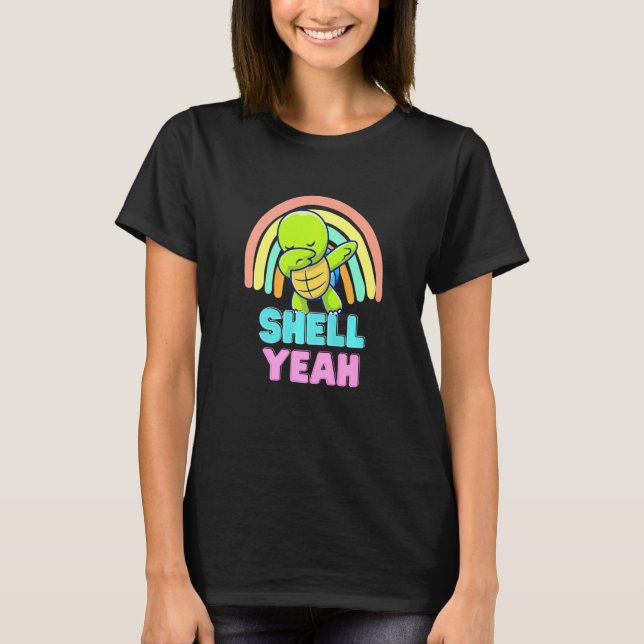 Snäcka Ja Turtle Rainbow T Shirt (Framsida)