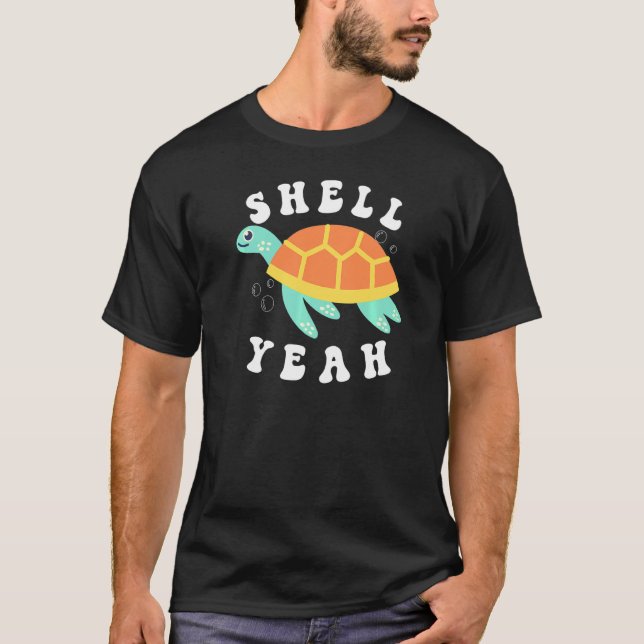 Snäcka Ja Turtle Sea Simma Ocean Bubbles Vatten An T Shirt (Framsida)