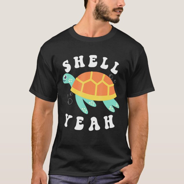 Snäcka Ja Turtle Sea Simma Ocean Bubbles Vatten An T Shirt (Framsida)