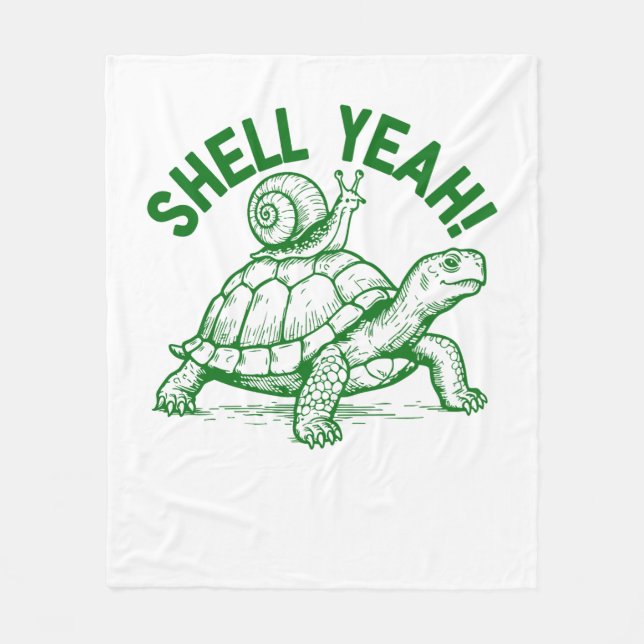 Snäcka Ja Turtle Snigel Funny Fleecefilt (Framsidan)