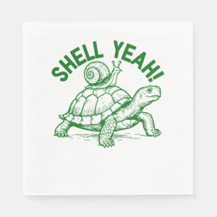 Snäcka Ja Turtle Snigel Funny Pappersservett
