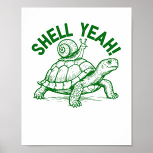 Snäcka Ja Turtle Snigel Funny Poster