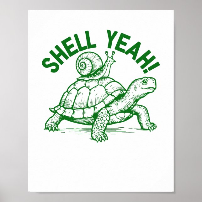 Snäcka Ja Turtle Snigel Funny Poster (Framsidan)