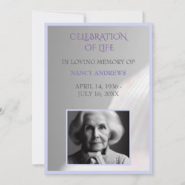 Snäcka Light Lila Funeral Memorial Ceremony Inbjudningar