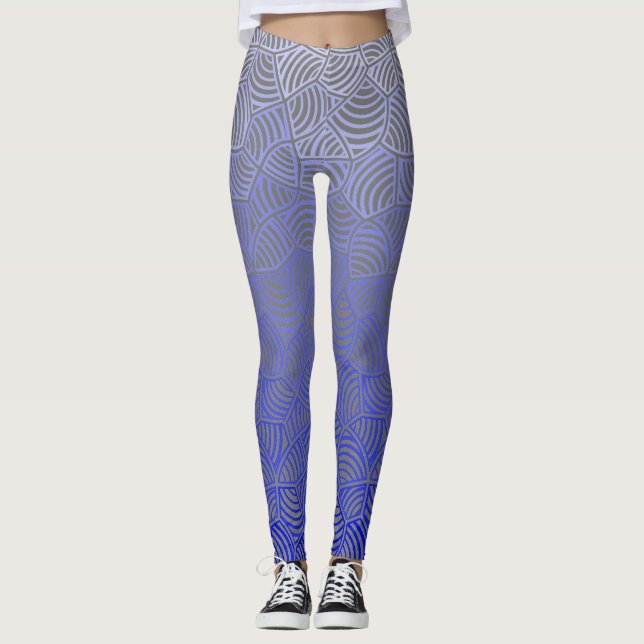 Snäcka mönster.03.nbg Grått BG Leggings (Framsida)