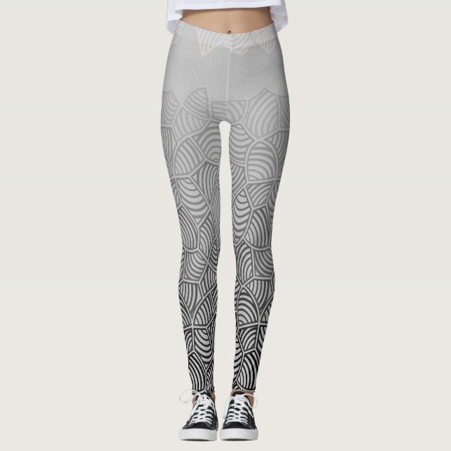 Snäcka mönster.04.w Grey BG Leggings (Framsida)