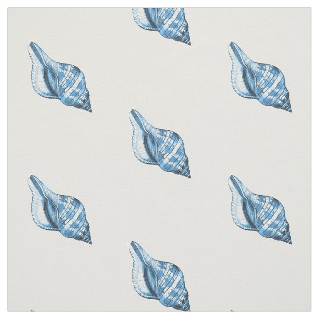 Snäcka nautisk kusthavsstrandblått tyg (Provkarta)