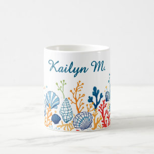 Snäcka och Coral Gräns Kaffemugg