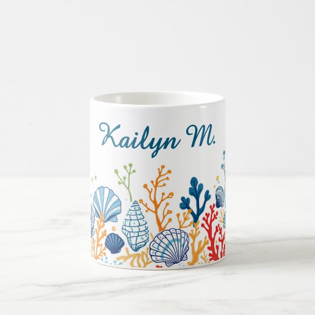 Snäcka och Coral Gräns Kaffemugg (Center)