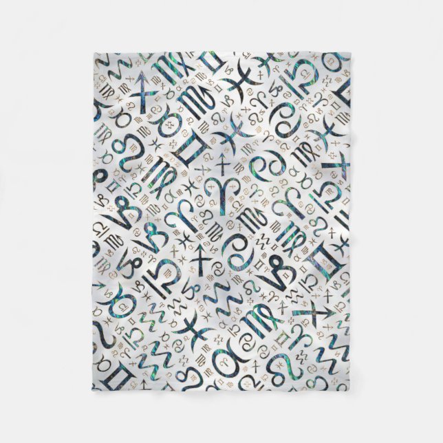 Snäcka och guld för ZodiacskåraAbalone på pärlan Fleecefilt (Framsidan)