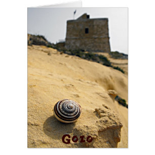 Snäcka och Torn, Gozo, Malta Hälsningskort
