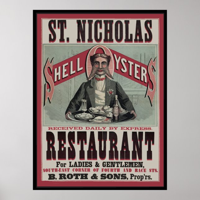 Snäcka Oyster Restaurang Poster (Framsidan)