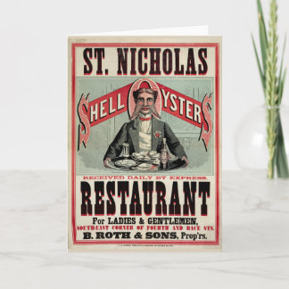 Snäcka Oysters Vintage Reklam Helgkort
