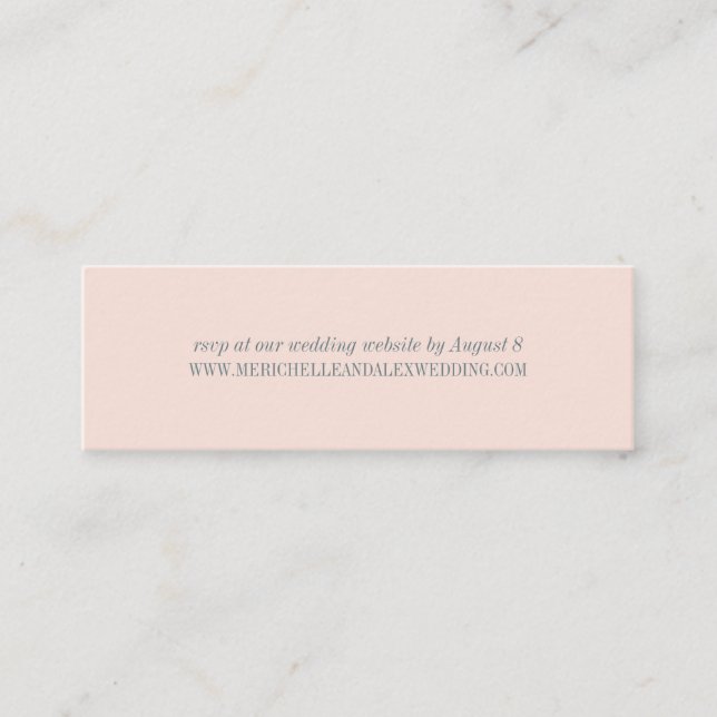 Snäcka Rosa Minimalist Bröllop webbplats OSA kort (Framsida)