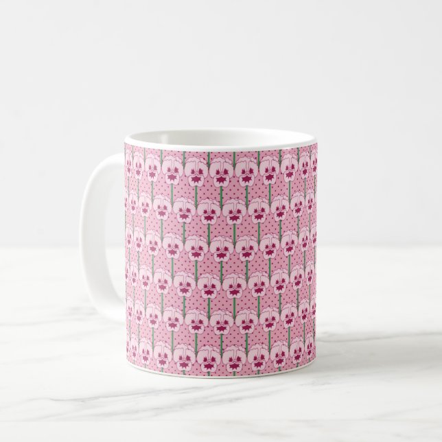 Snäcka rosa pansier - tapet mönster kaffemugg (Framsida vänster)