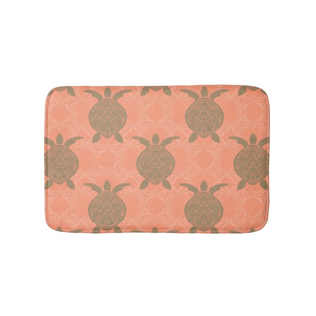 Snäcka Rosa Sea Turtle Bath Mat Badrumsmatta (Framsidan)