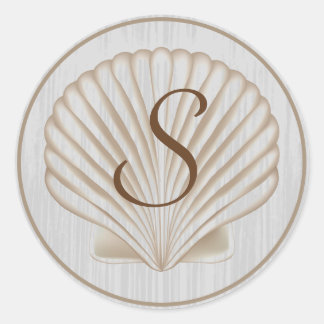 Snäcka S Monogram Runt Klistermärke