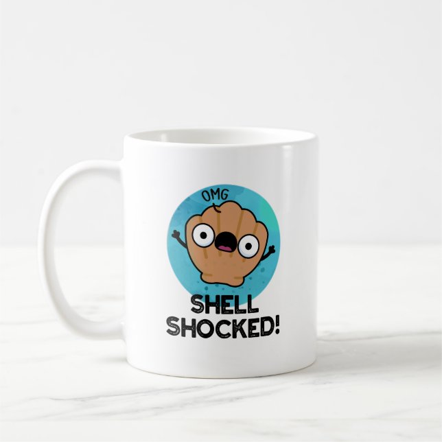 Snäcka Shocken Funny Seashell Pun Kaffemugg (Vänster)