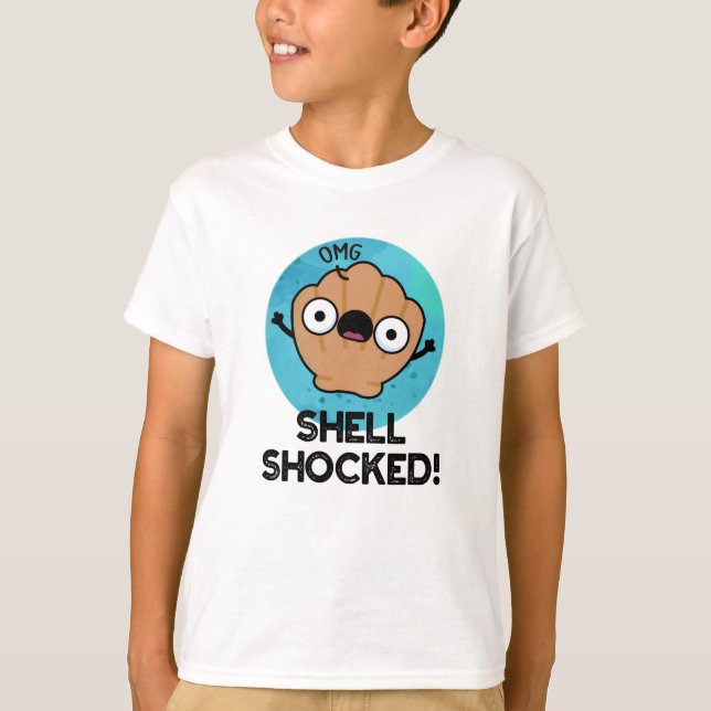 Snäcka Shocken Funny Seashell Pun T Shirt (Framsida)