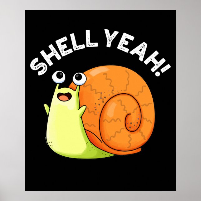 Snäcka Snigel Pun Mörk BG Poster (Framsidan)