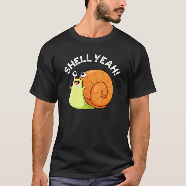Snäcka Snigel Pun Mörk BG T Shirt (Framsida)