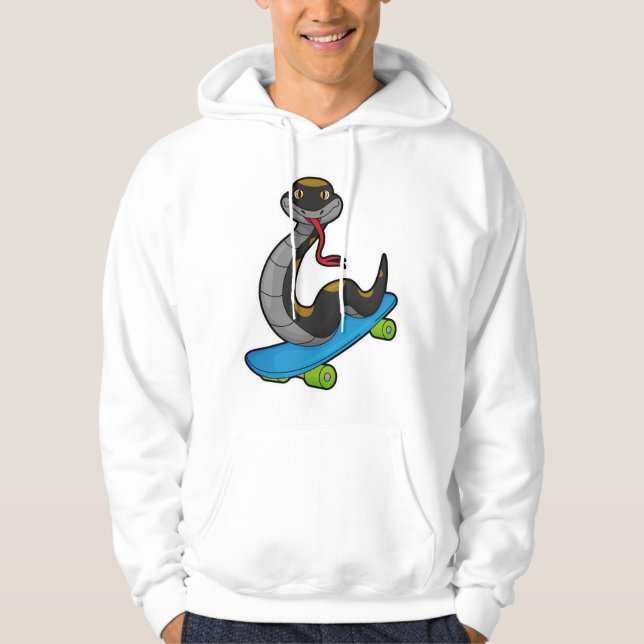 Snacka som Skater med Skateboard Hoodie (Framsida)