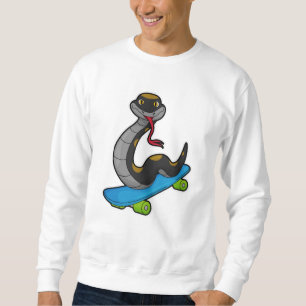 Snacka som Skater med Skateboard Lång Ärmad Tröja