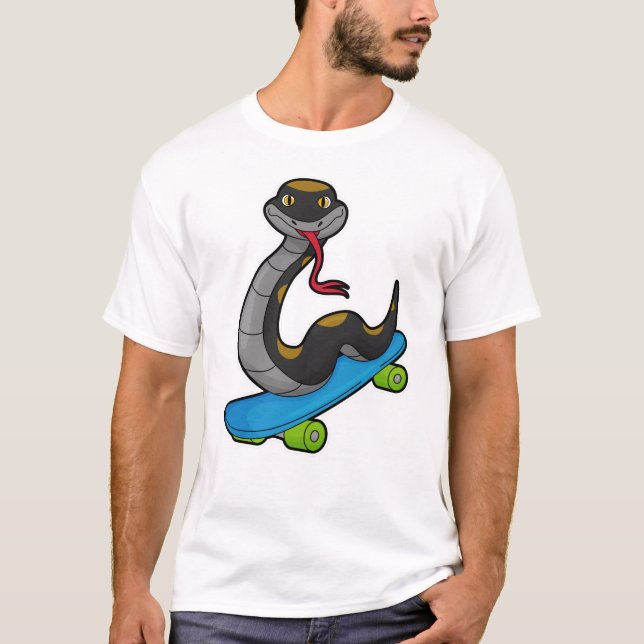 Snacka som Skater med Skateboard T Shirt (Framsida)