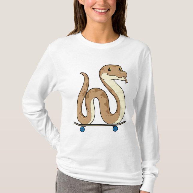 Snacka som Skater med Skateboard T Shirt (Framsida)