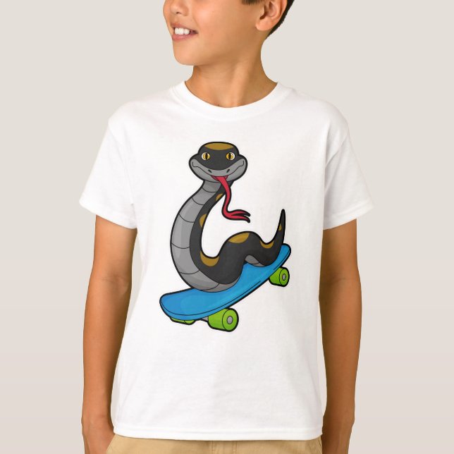 Snacka som Skater med Skateboard T Shirt (Framsida)