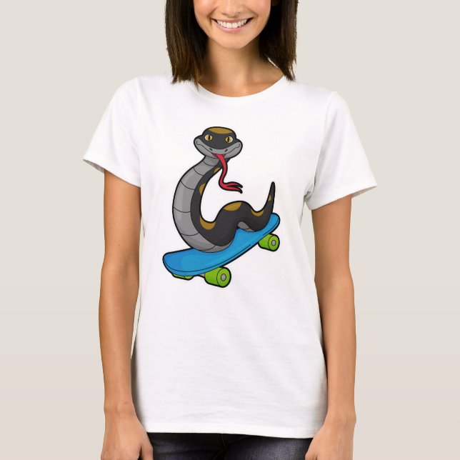 Snacka som Skater med Skateboard T Shirt (Framsida)