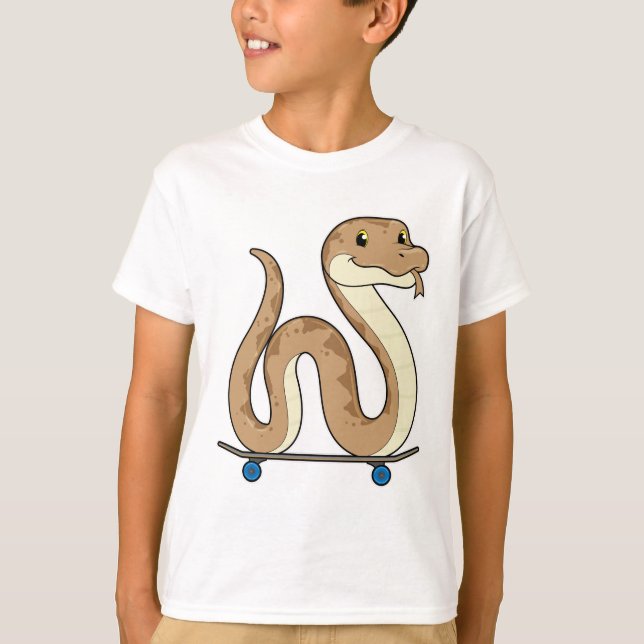Snacka som Skater med Skateboard T Shirt (Framsida)