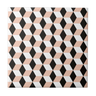 Snäcka, svart och vit 3D-kuber Mönster Kakelplatta