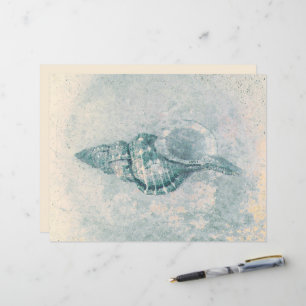 Snäcka Teal Beige Vintage Ocean Beach Struktur