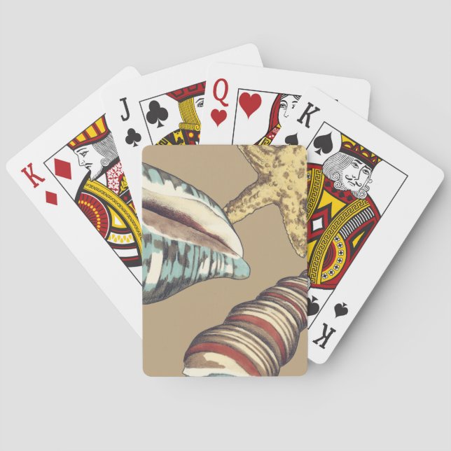 Snäcka Trio om Khaki Spel Kort (Baksidan)