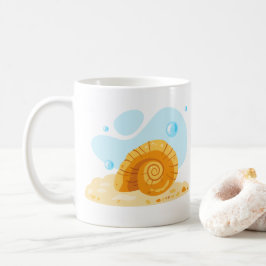  snäcka. Undervattensvärlden. Kaffemugg