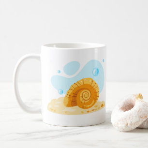  snäcka. Undervattensvärlden. Kaffemugg