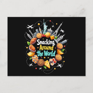 Snacka Värld runt Fast Food Travele Helg Vykort
