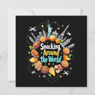 Snacka Värld runt Fast Food Travele Inbjudningar