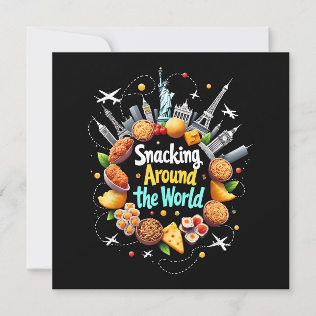 Snacka Värld runt Fast Food Travele Tack Kort (Framsida)