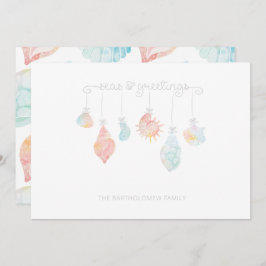 Snäcka Vattenfärgshav och Hälsning Julkort