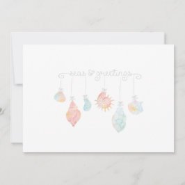 Snäcka Vattenfärgshav och Hälsning Julkort