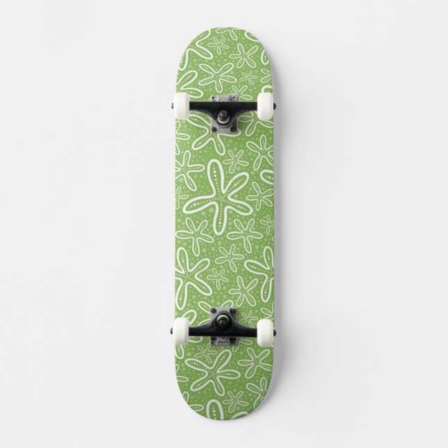 Snäckamönster på prickig bakgrund mini skateboard bräda 18,7 cm (Framsida)