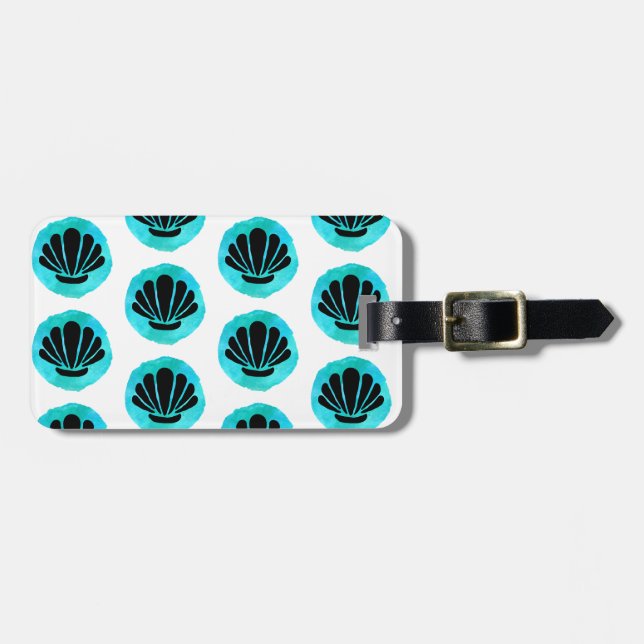 Snäckan Blå Grönt Bagagebricka (Horisontell Framsida)