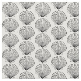 Snäckan Black and White Scallop Tyg