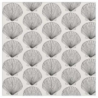 Snäckan Black and White Scallop Tyg